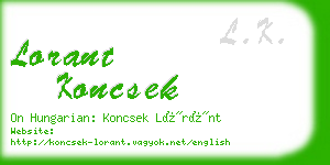 lorant koncsek business card